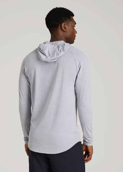American Tall Men A.T. Performance Training Hoodie for Tall Men in Light Silver
