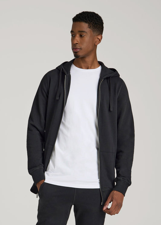 American Tall Men Wearever 2.0 French Terry Full-Zip Hoodie for Tall Men in Black