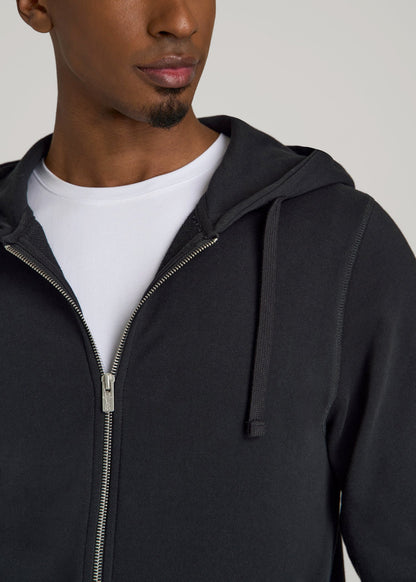 American Tall Men Wearever 2.0 French Terry Full-Zip Hoodie for Tall Men in Black