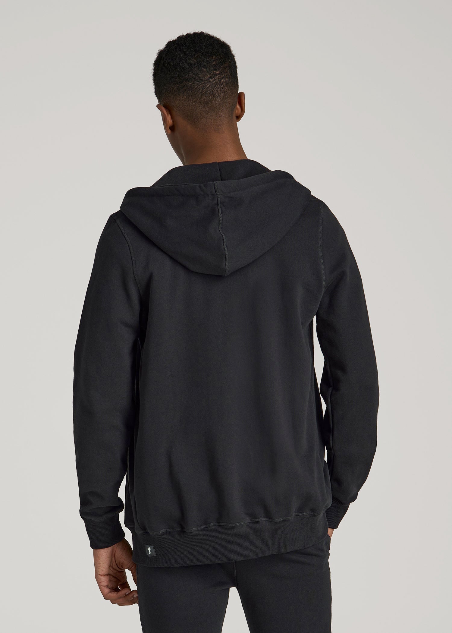 American Tall Men Wearever 2.0 French Terry Full-Zip Hoodie for Tall Men in Black