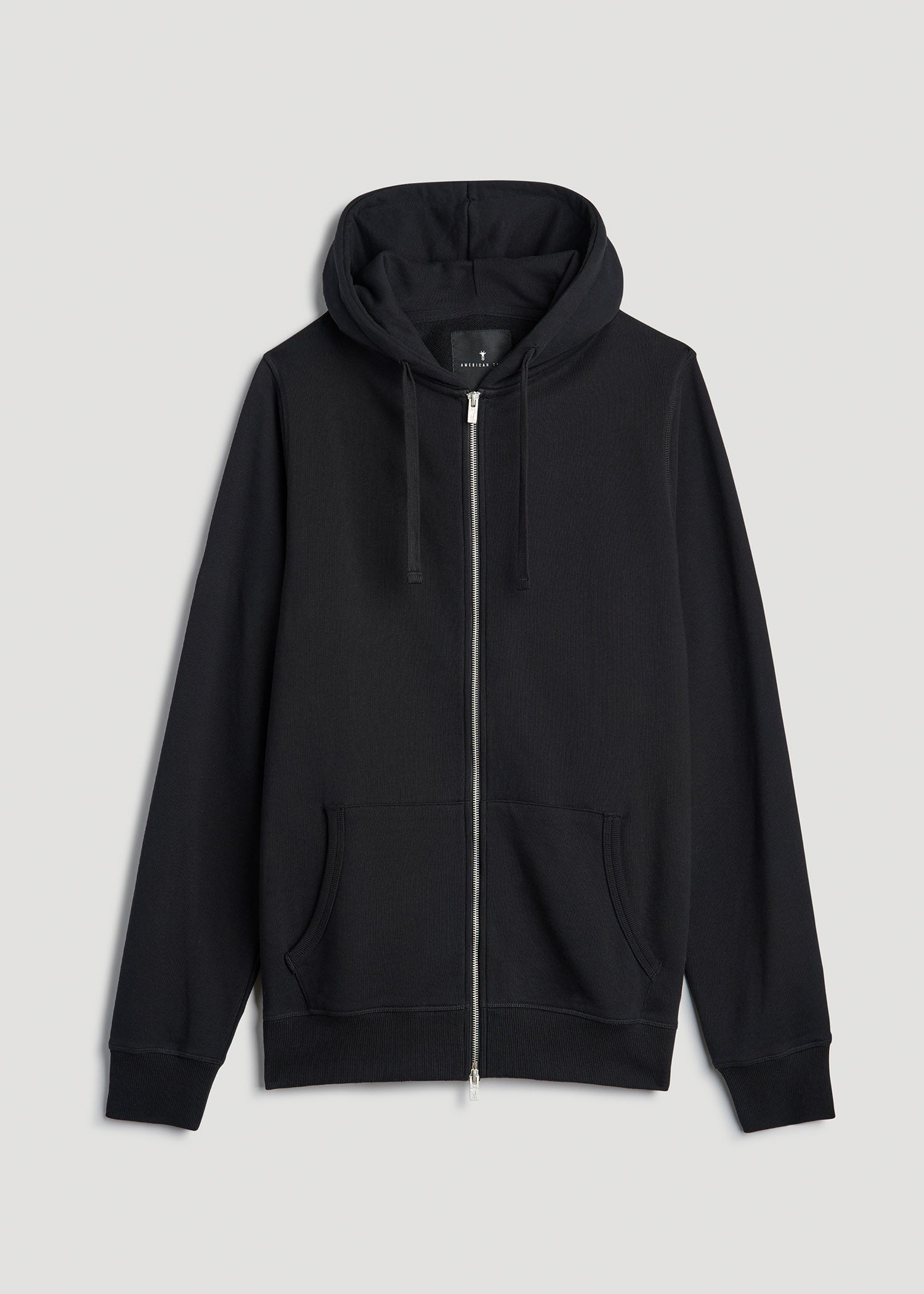 American Tall Men Wearever 2.0 French Terry Full-Zip Hoodie for Tall Men in Black