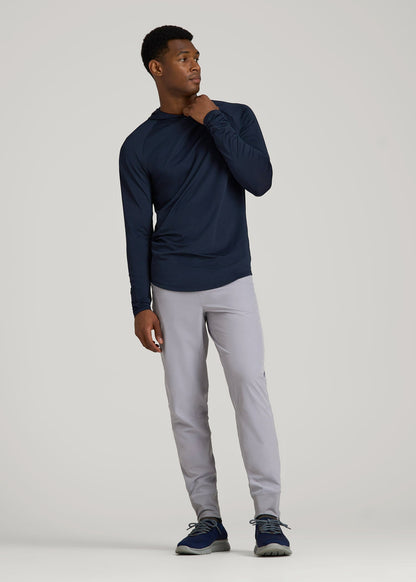 American Tall Men A.T. Performance Training Hoodie for Tall Men in Evening Blue