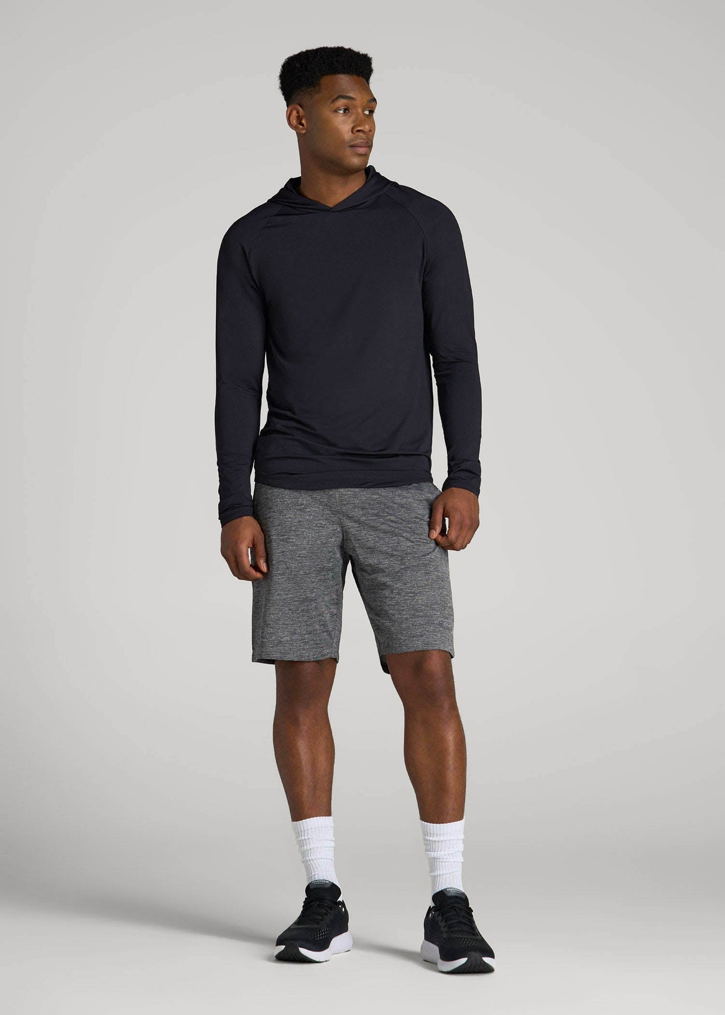 American Tall Men A.T. Performance Training Hoodie for Tall Men in Black