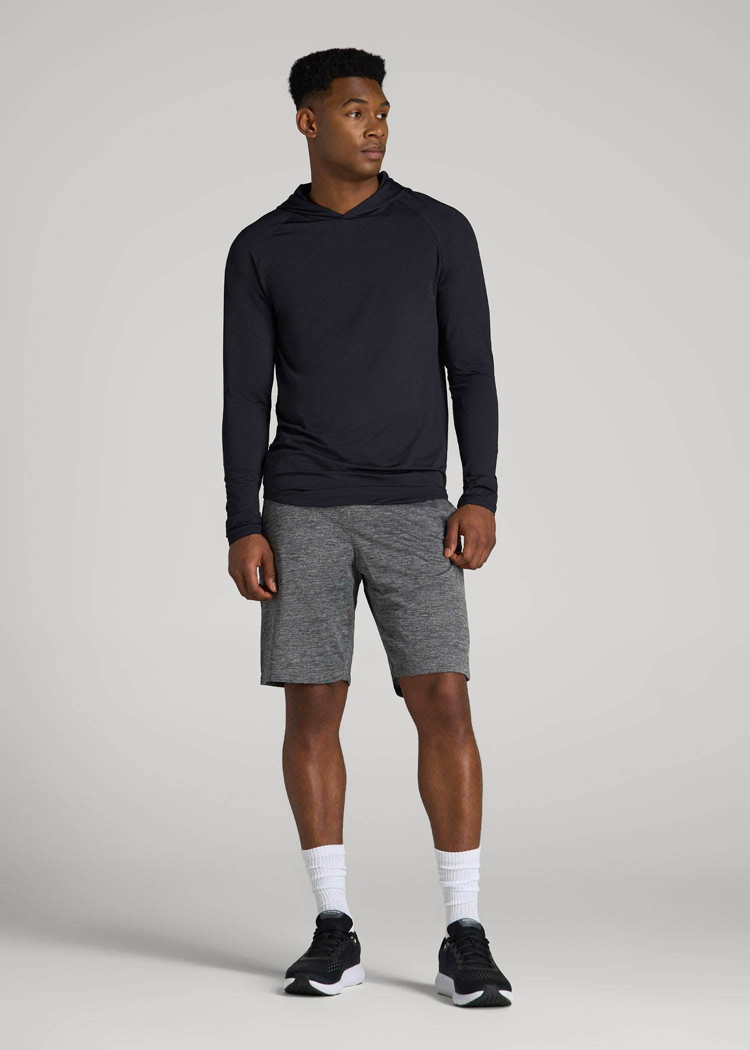 American Tall Men A.T. Performance Training Hoodie for Tall Men in Black