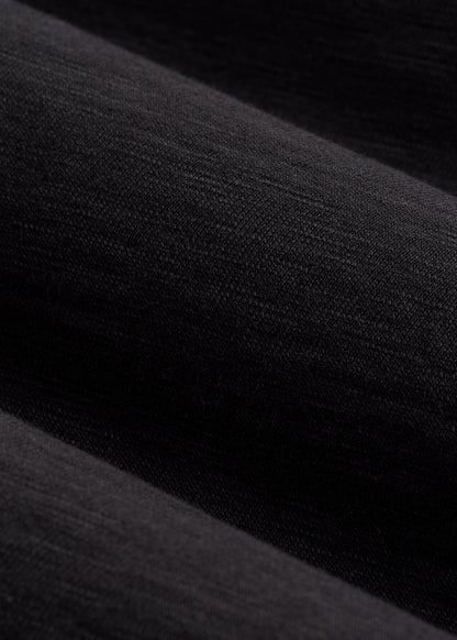 American Tall Men Three-Button Long Sleeve Slub Henley for Tall Men in Black