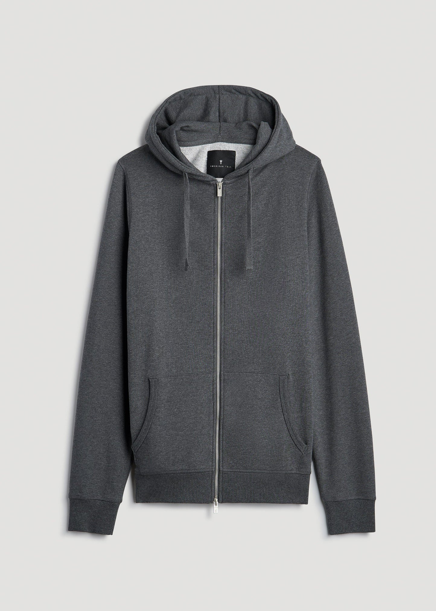 American Tall Men Wearever 2.0 French Terry Full-Zip Hoodie for Tall Men in Charcoal Mix