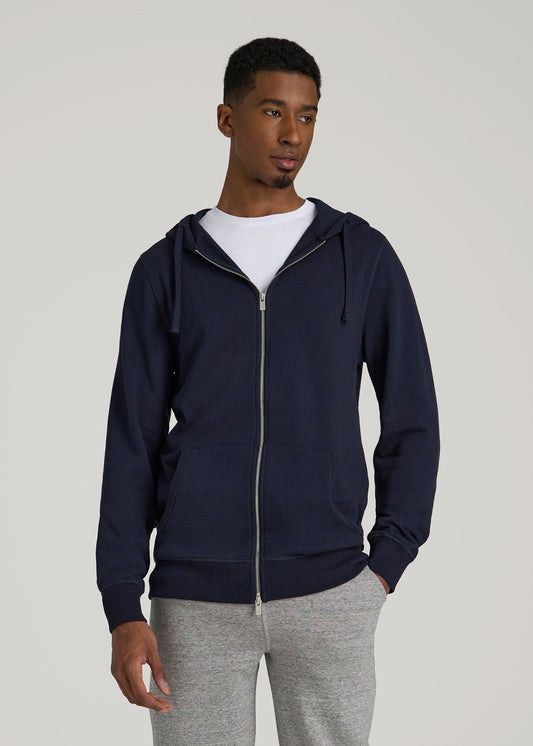 American Tall Men Wearever 2.0 French Terry Full-Zip Hoodie for Tall Men in Evening Blue