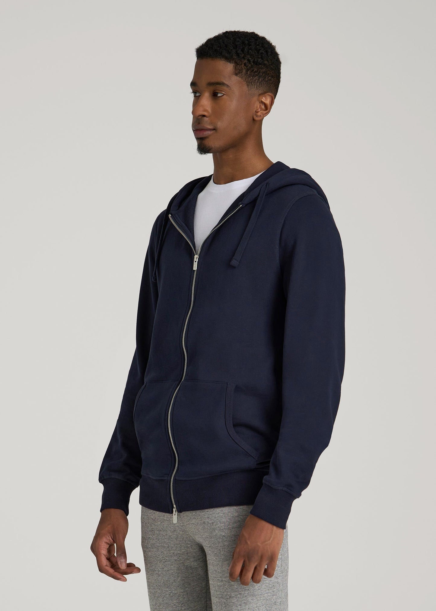 American Tall Men Wearever 2.0 French Terry Full-Zip Hoodie for Tall Men in Evening Blue