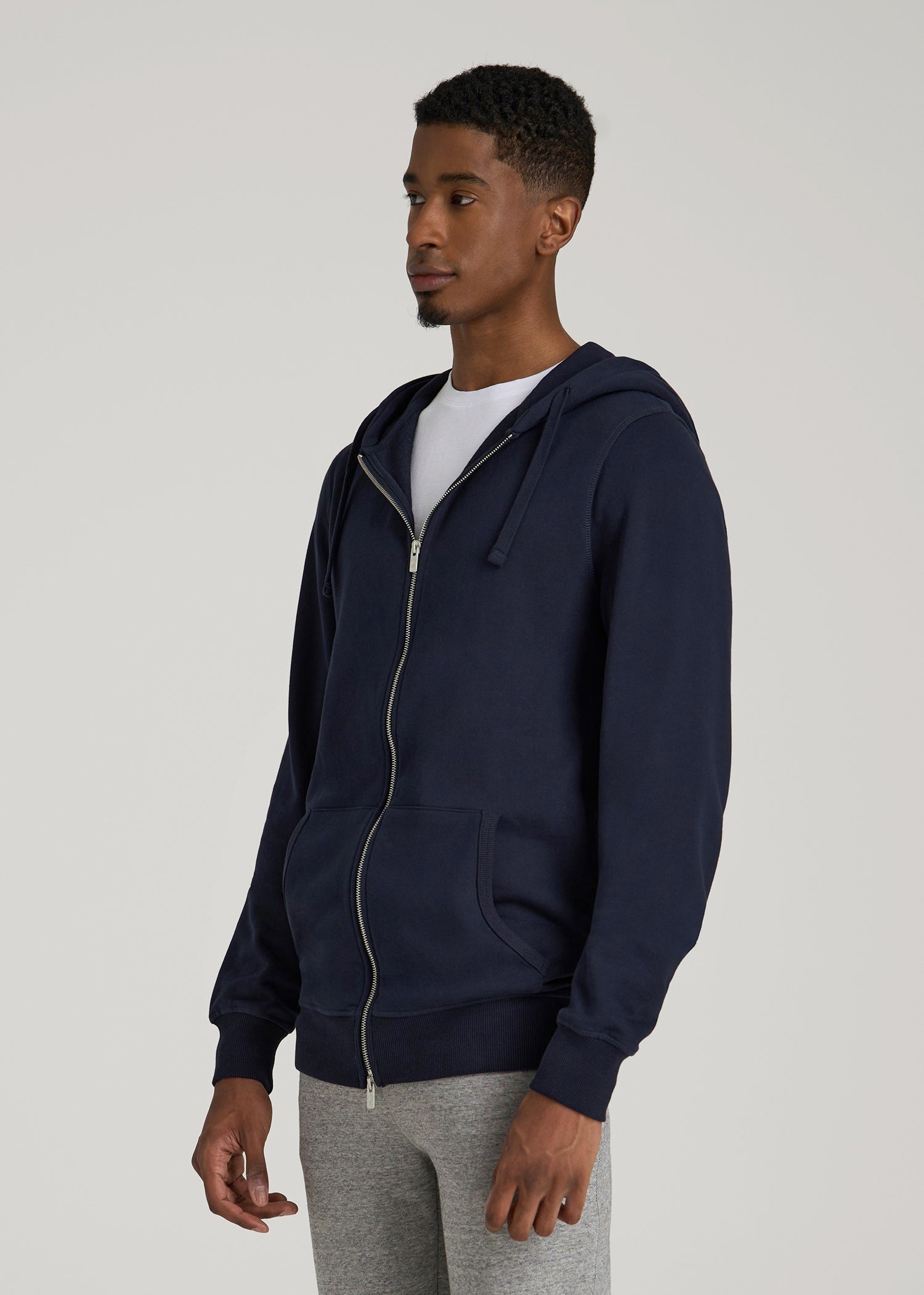 American Tall Men Wearever 2.0 French Terry Full-Zip Hoodie for Tall Men in Evening Blue