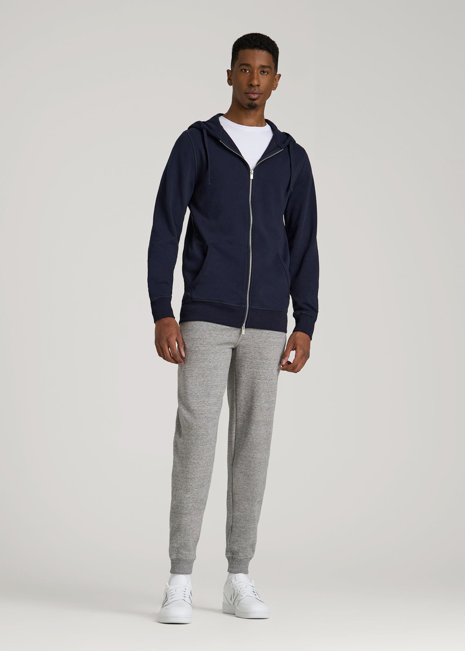 American Tall Men Wearever 2.0 French Terry Full-Zip Hoodie for Tall Men in Evening Blue