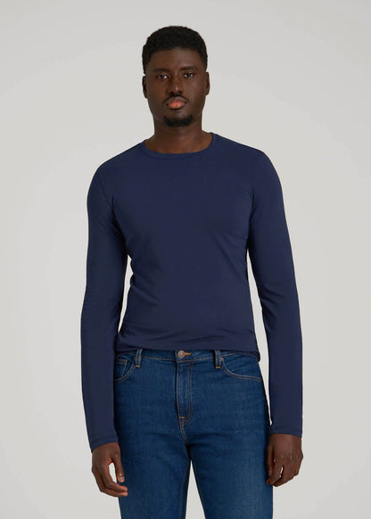 American Tall Men The Essential Slim Fit Long Sleeve Tee for Tall Men in Navy