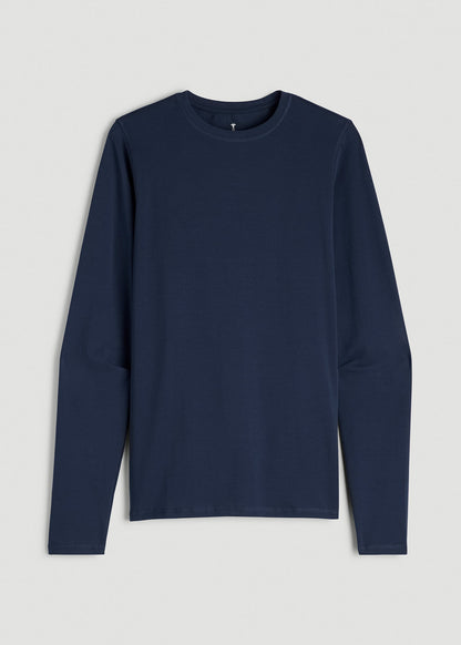 American Tall Men The Essential Slim Fit Long Sleeve Tee for Tall Men in Navy
