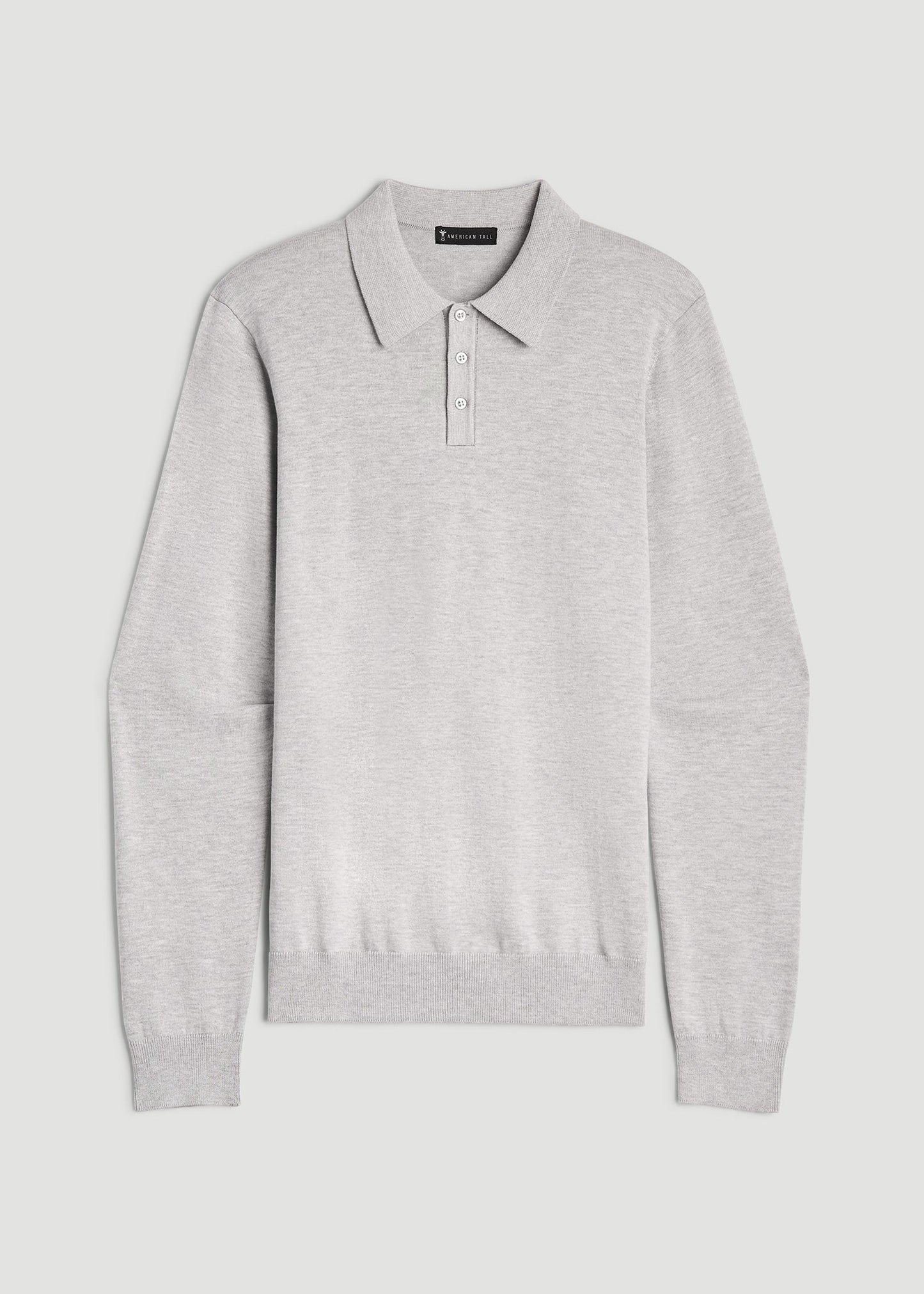 American Tall Men Polo Sweater for Tall Men in Light Grey