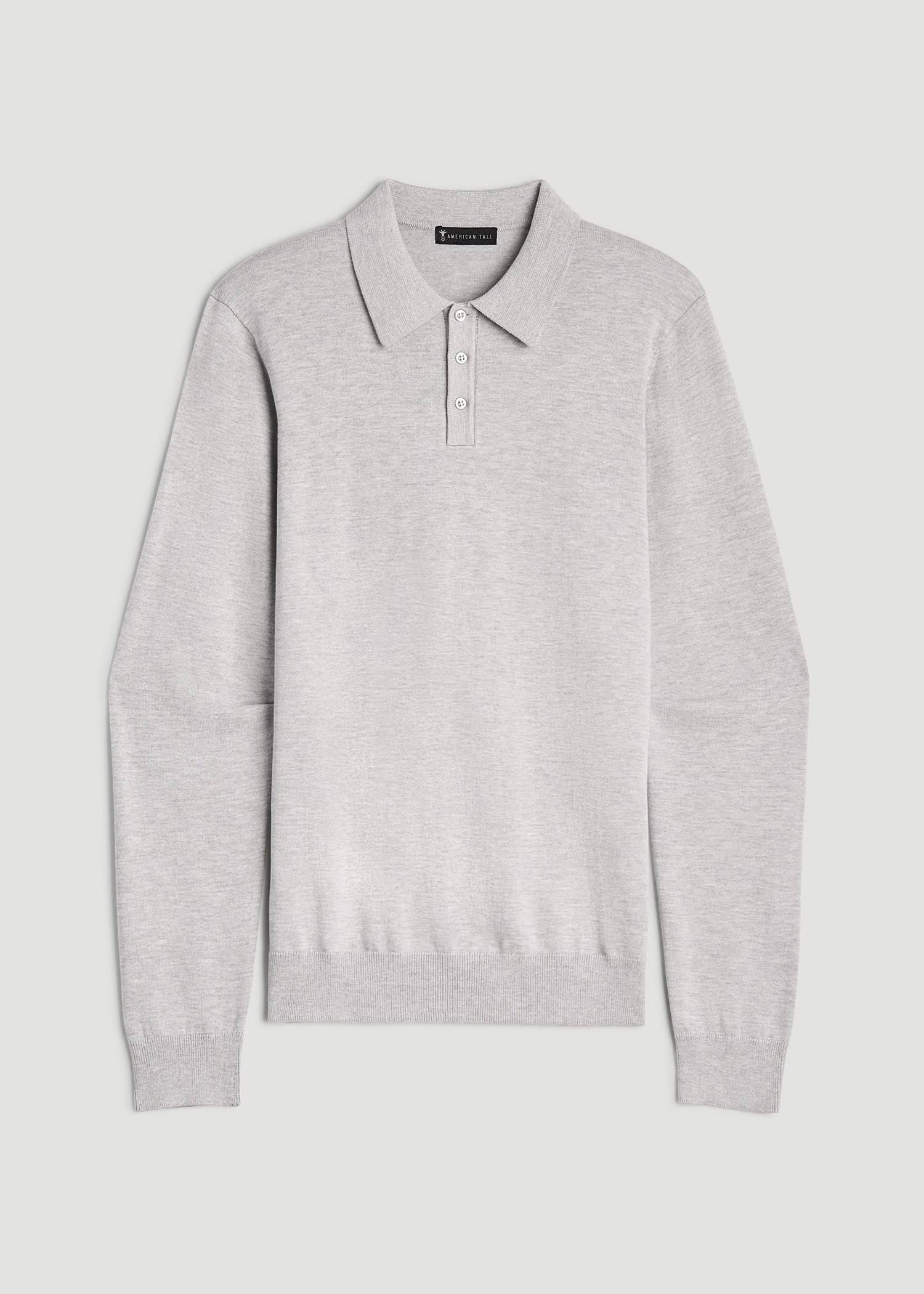 American Tall Men Polo Sweater for Tall Men in Light Grey