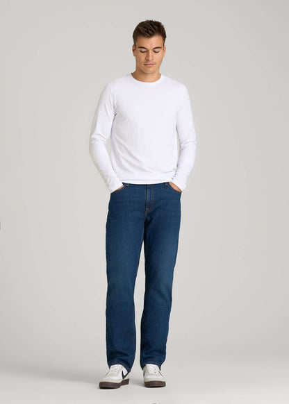 American Tall Men The Essential Modern Fit Crewneck Long Sleeve Tee for Tall Men in White