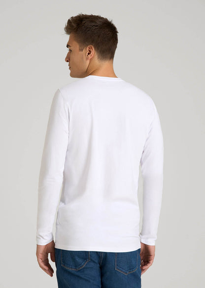 American Tall Men The Essential Modern Fit Crewneck Long Sleeve Tee for Tall Men in White