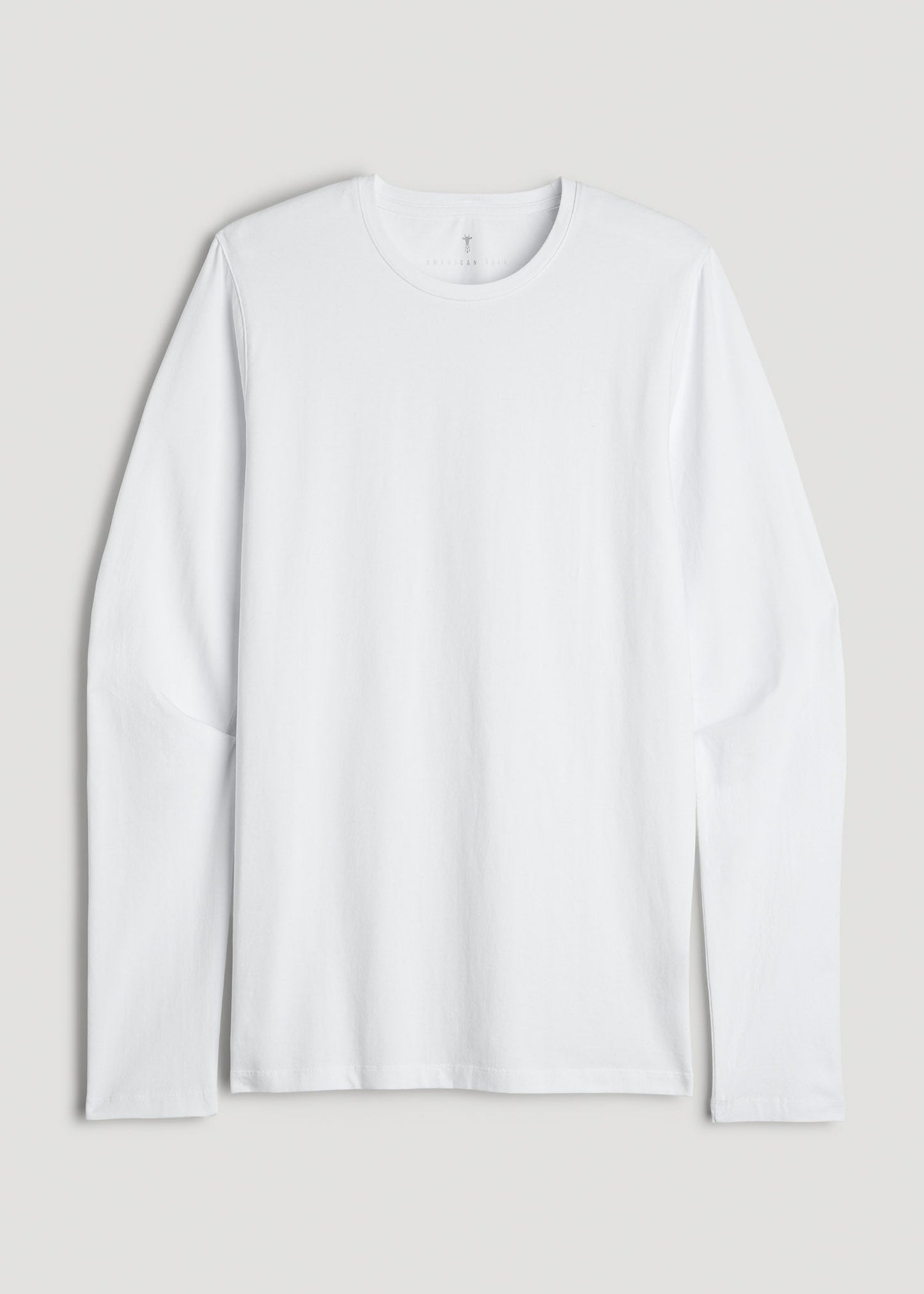 American Tall Men The Essential Modern Fit Crewneck Long Sleeve Tee for Tall Men in White