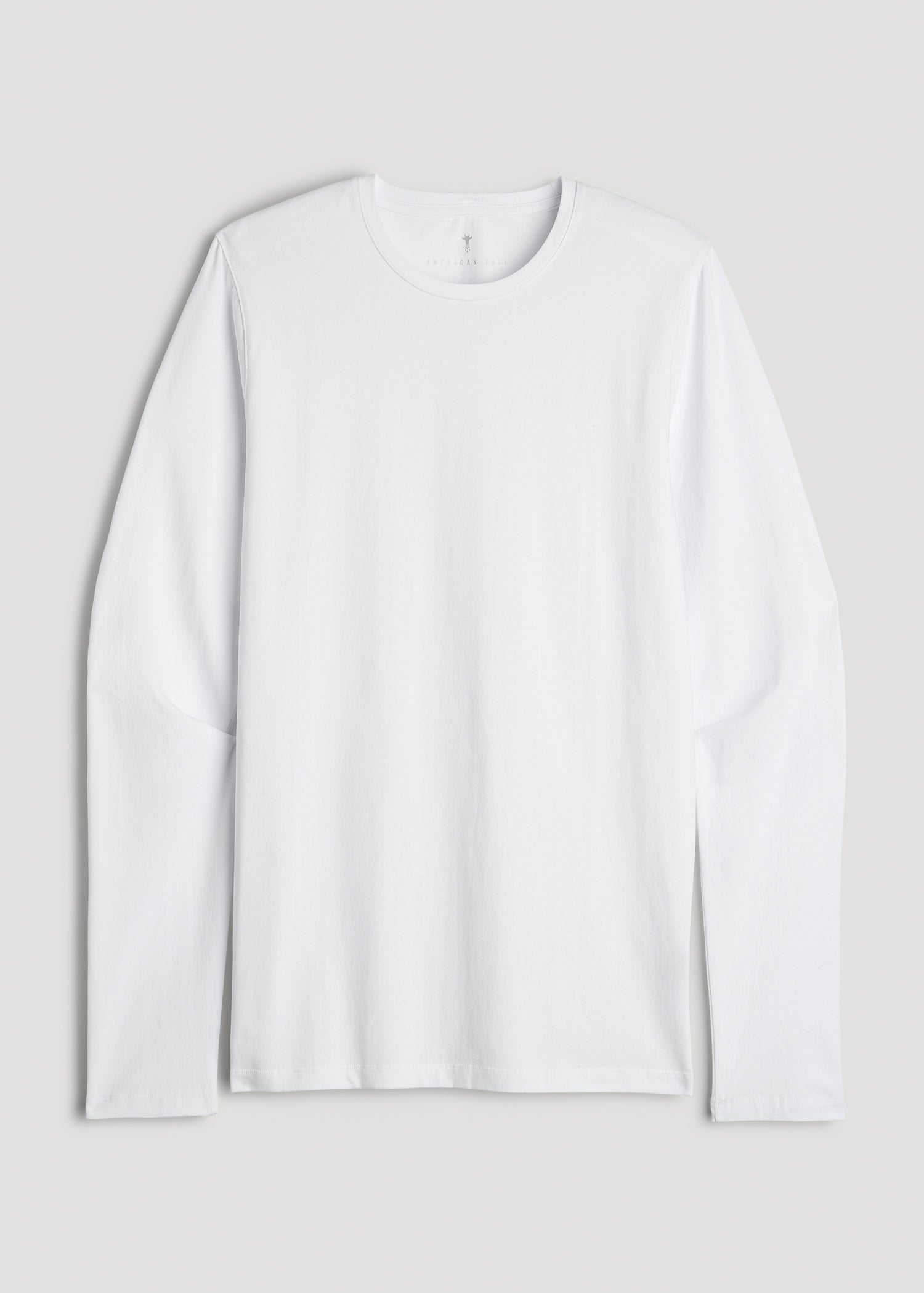American Tall Men The Essential Modern Fit Crewneck Long Sleeve Tee for Tall Men in White