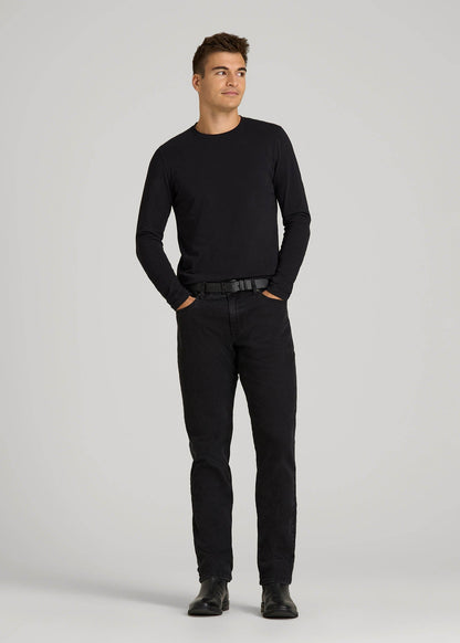 American Tall Men The Essential Modern Fit Crewneck Long Sleeve Tee for Tall Men in Black