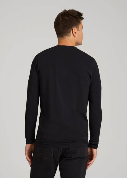 American Tall Men The Essential Modern Fit Crewneck Long Sleeve Tee for Tall Men in Black