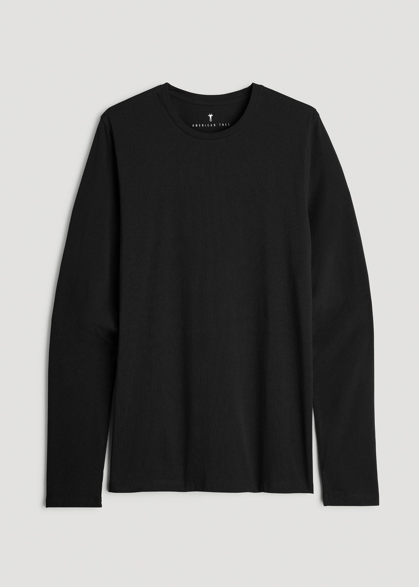 American Tall Men The Essential Modern Fit Crewneck Long Sleeve Tee for Tall Men in Black