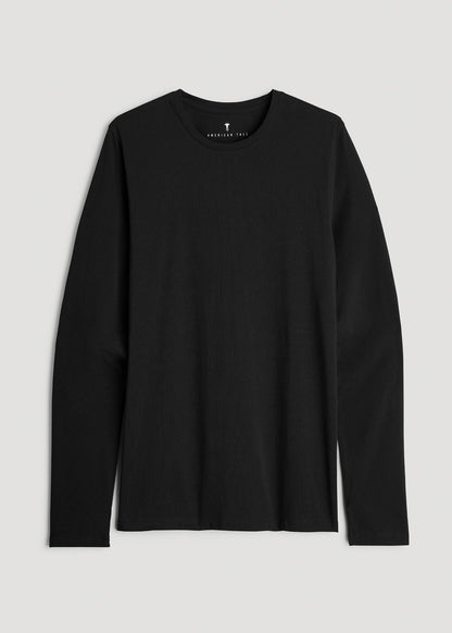 American Tall Men The Essential Modern Fit Crewneck Long Sleeve Tee for Tall Men in Black