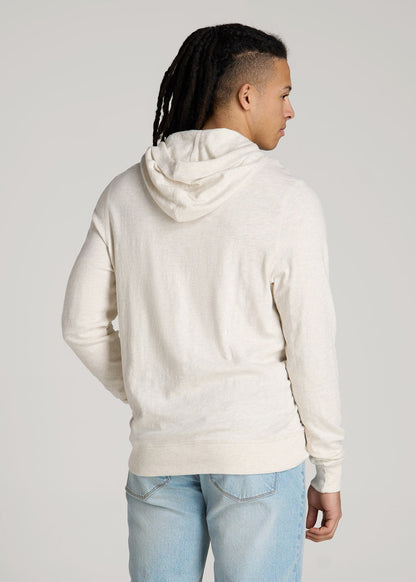 American Tall Men Sunwashed Slub Pullover Hoodie for Tall Men in Heathered Oatmeal