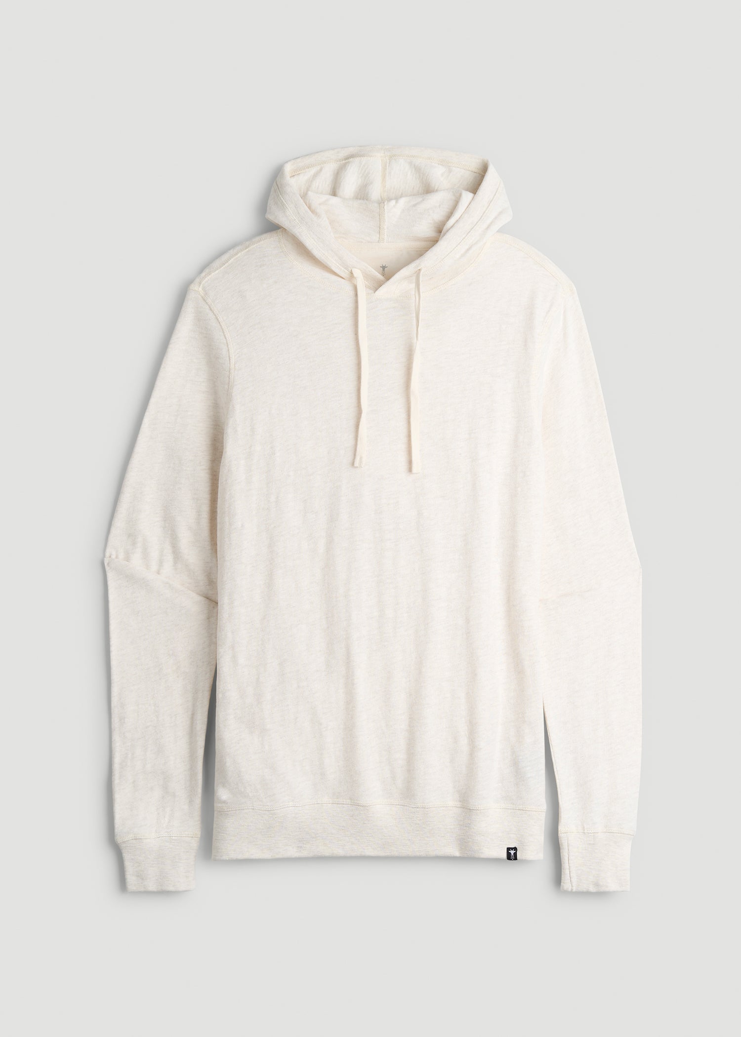 American Tall Men Sunwashed Slub Pullover Hoodie for Tall Men in Heathered Oatmeal