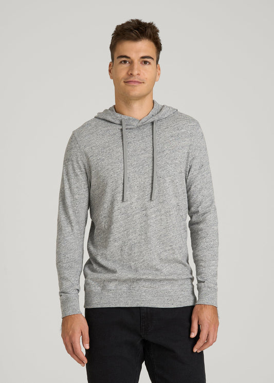 American Tall Men Sunwashed Slub Pullover Hoodie for Tall Men in Heathered Grey