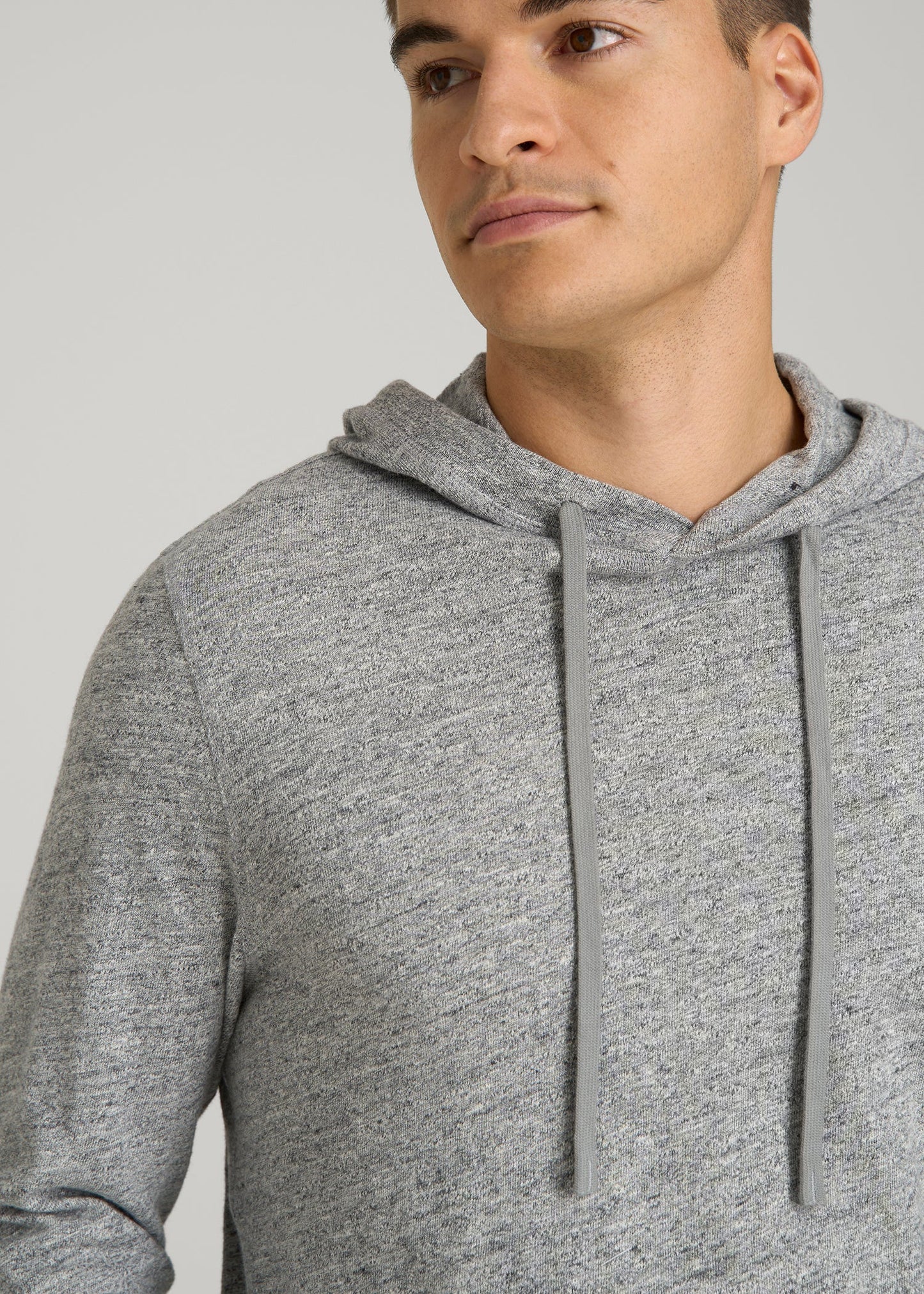 American Tall Men Sunwashed Slub Pullover Hoodie for Tall Men in Heathered Grey
