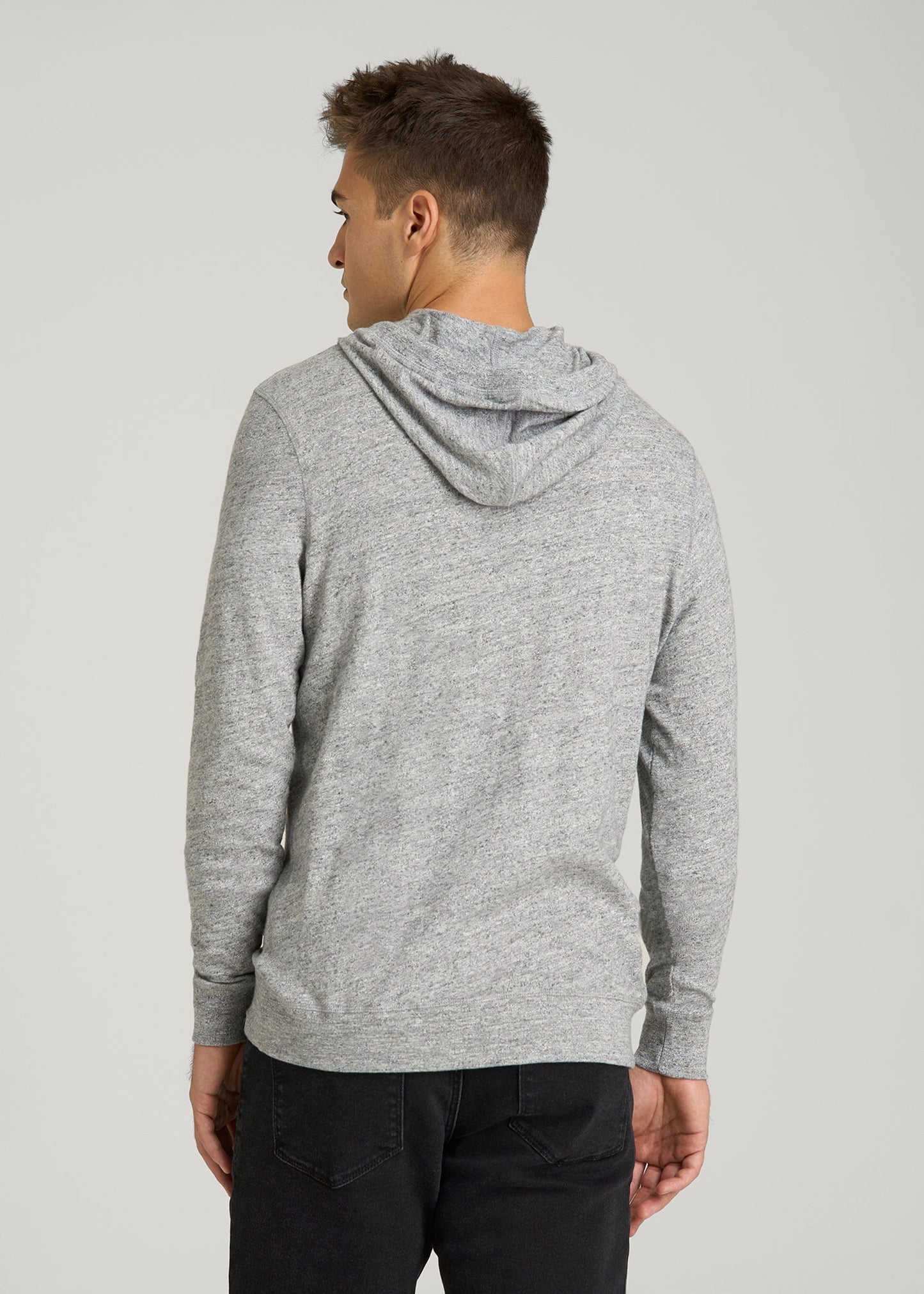 American Tall Men Sunwashed Slub Pullover Hoodie for Tall Men in Heathered Grey