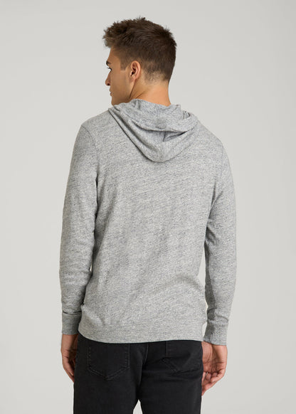American Tall Men Sunwashed Slub Pullover Hoodie for Tall Men in Heathered Grey