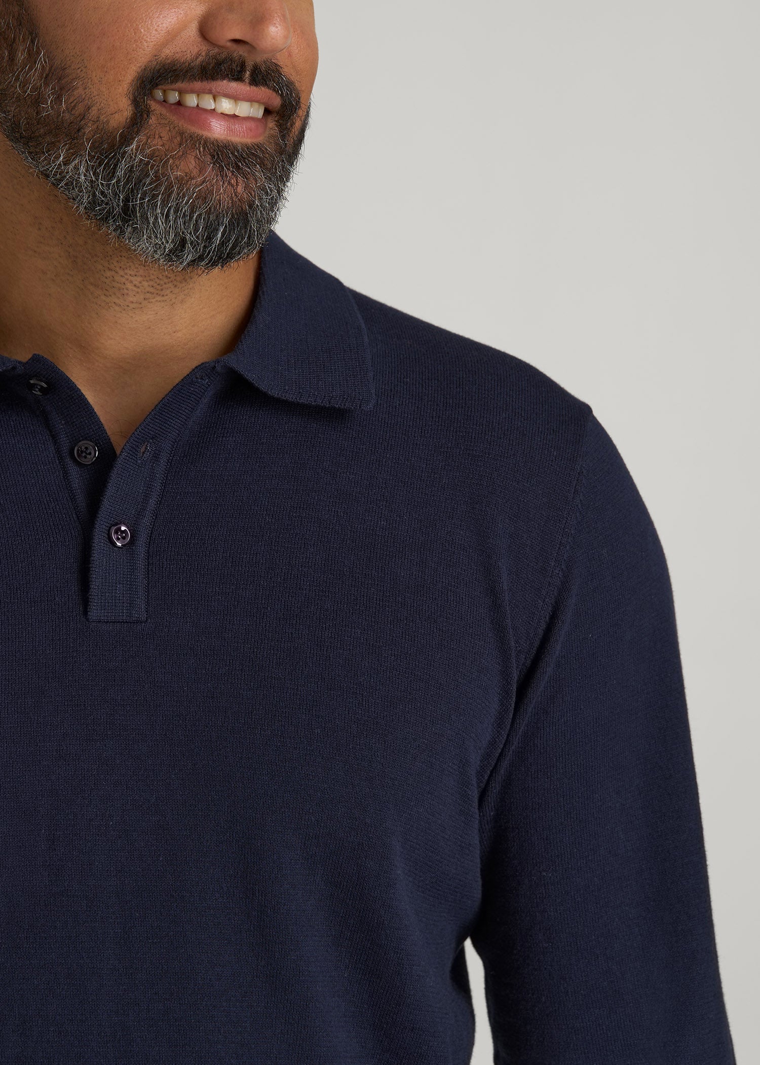 American Tall Men Polo Sweater for Tall Men in Evening Blue