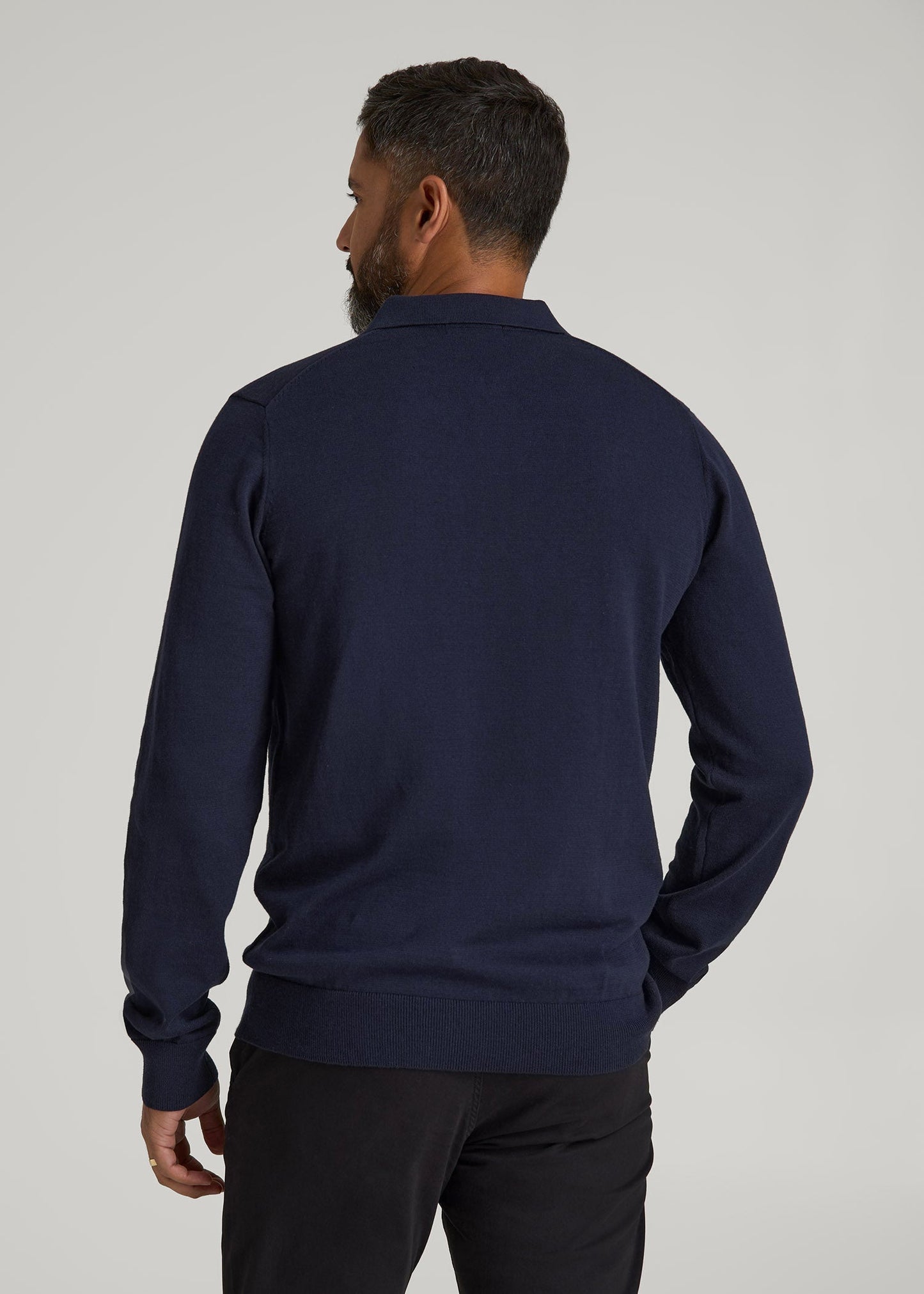 American Tall Men Polo Sweater for Tall Men in Evening Blue