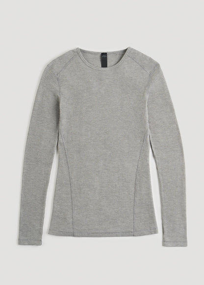 American Tall Men LJ&S Long Thermal Undershirt for Tall Men in Grey Mix