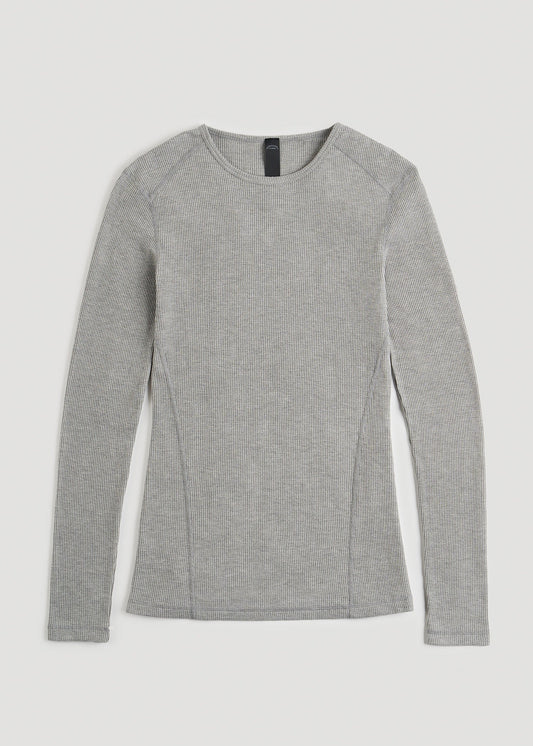 American Tall Men LJ&S Long Thermal Undershirt for Tall Men in Grey Mix