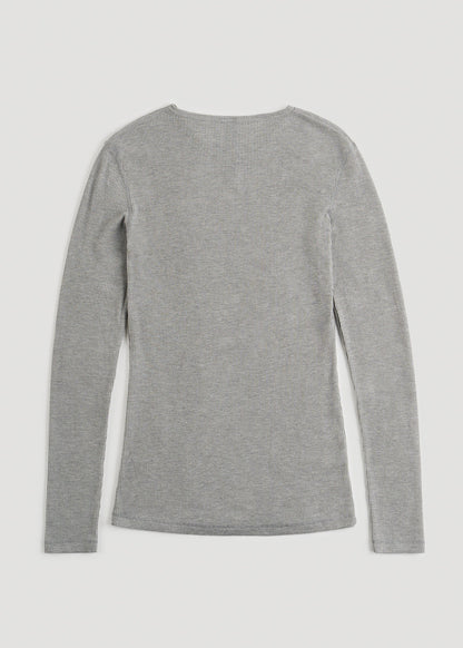 American Tall Men LJ&S Long Thermal Undershirt for Tall Men in Grey Mix