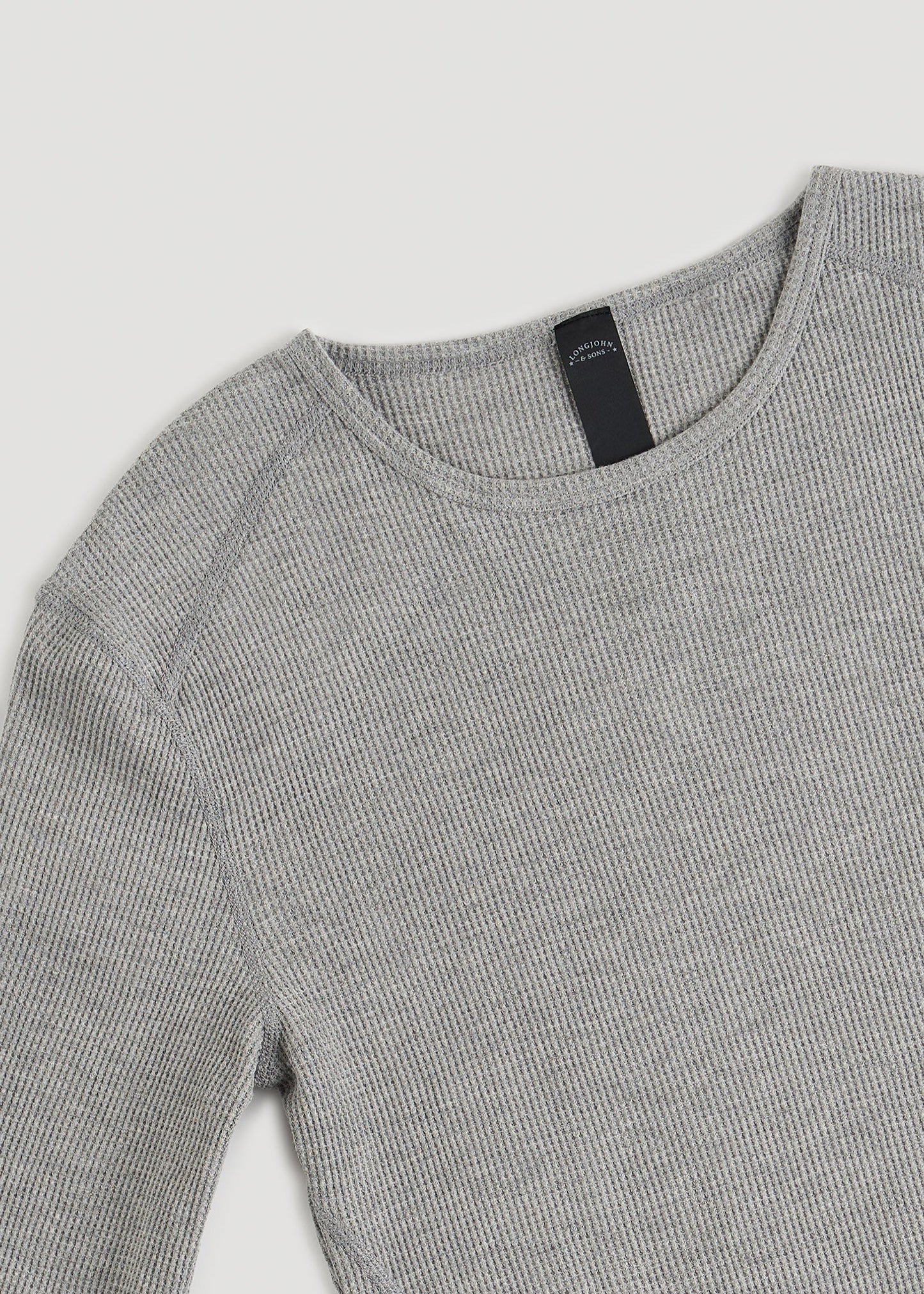 American Tall Men LJ&S Long Thermal Undershirt for Tall Men in Grey Mix
