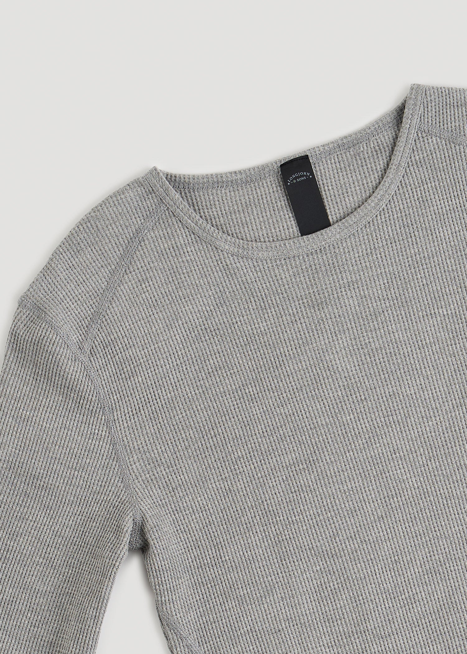 American Tall Men LJ&S Long Thermal Undershirt for Tall Men in Grey Mix