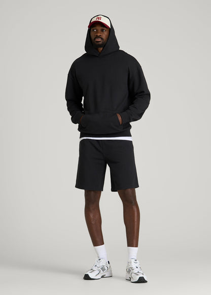 American Tall Men Everyday French Terry Popover Hoodie for Tall Men in Black