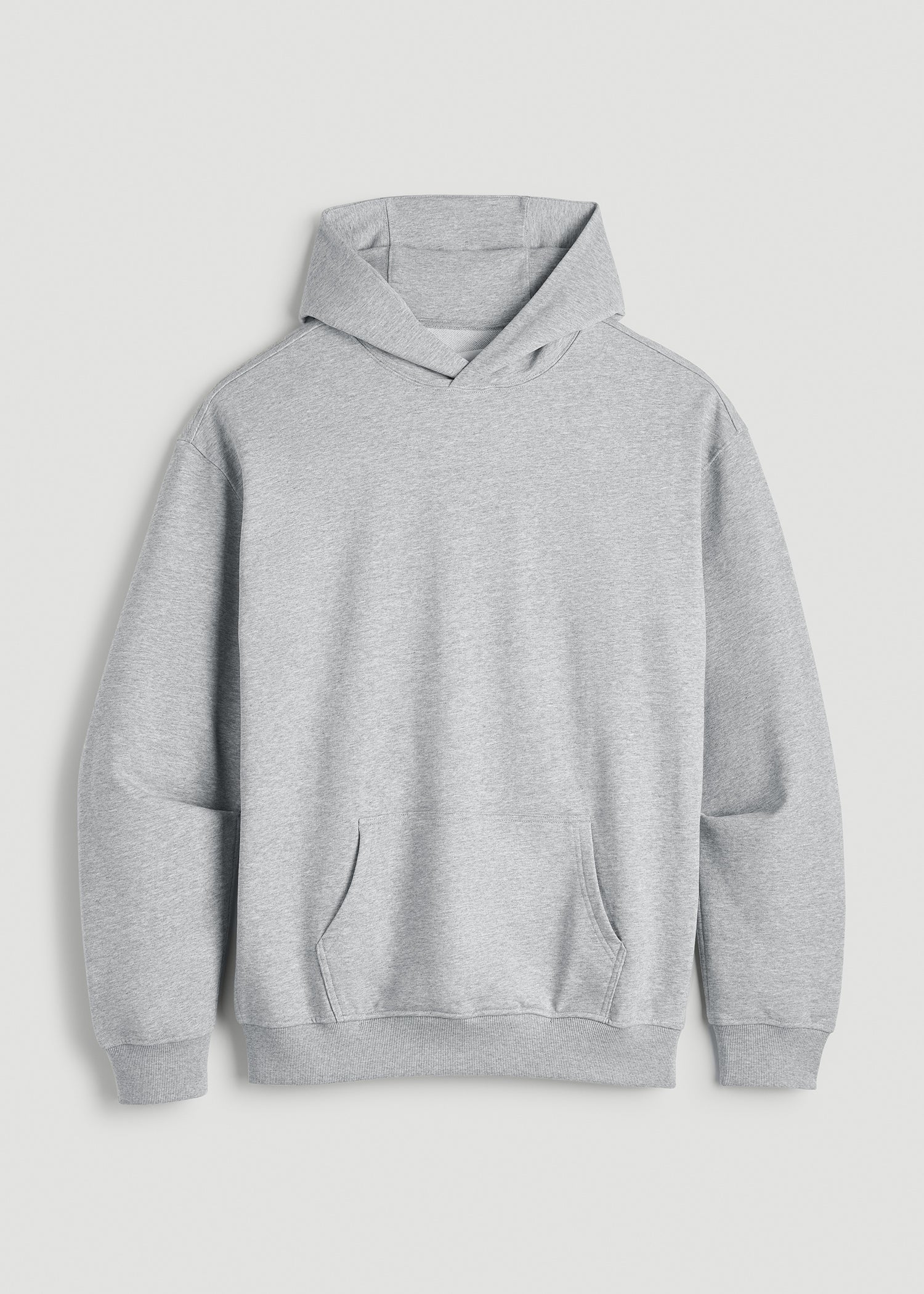 American Tall Men Everyday French Terry Popover Hoodie for Tall Men in Grey Mix