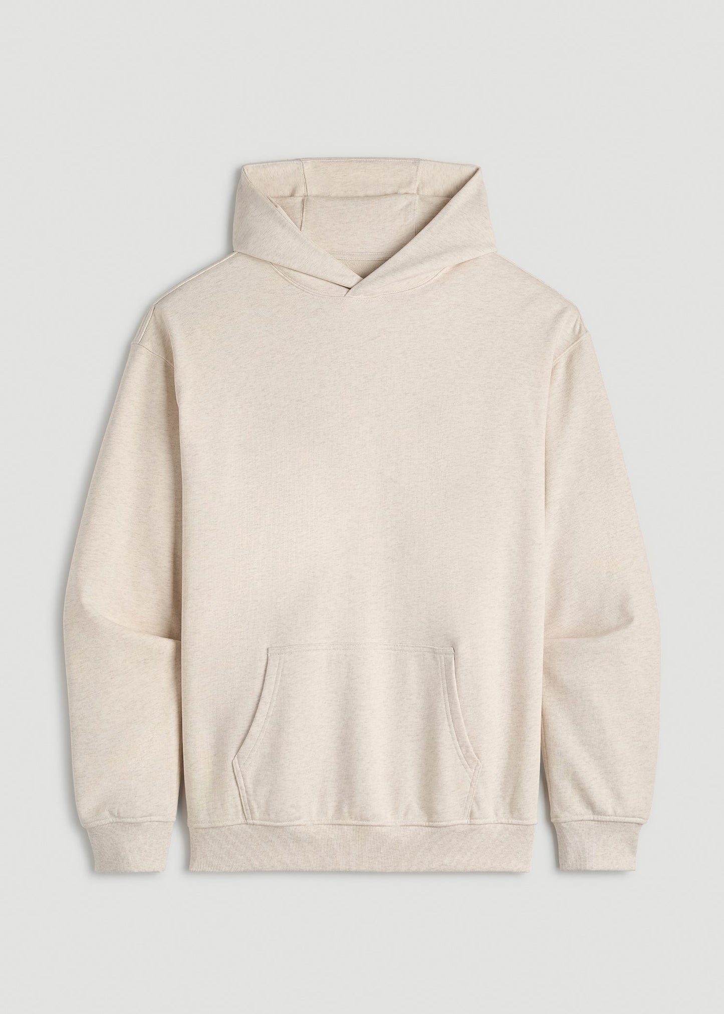 American Tall Men Everyday French Terry Popover Hoodie for Tall Men in Heathered Oatmeal