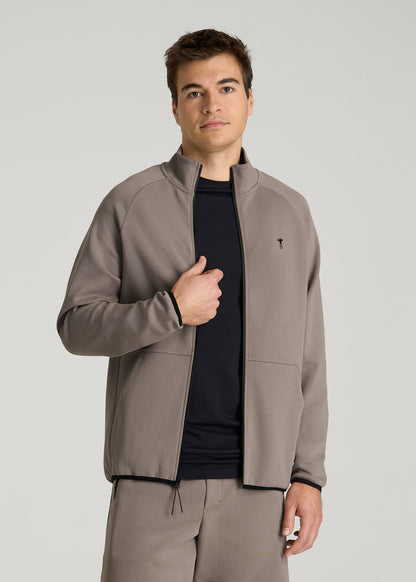 American Tall Men Tech Motion Fleece Full-Zip Jacket for Tall Men in Portobello