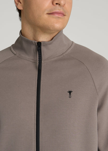 American Tall Men Tech Motion Fleece Full-Zip Jacket for Tall Men in Portobello