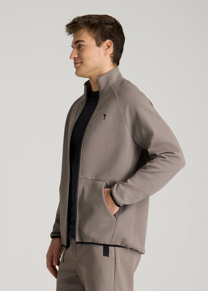 American Tall Men Tech Motion Fleece Full-Zip Jacket for Tall Men in Portobello