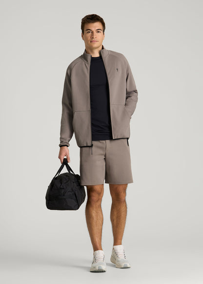 American Tall Men Tech Motion Fleece Full-Zip Jacket for Tall Men in Portobello