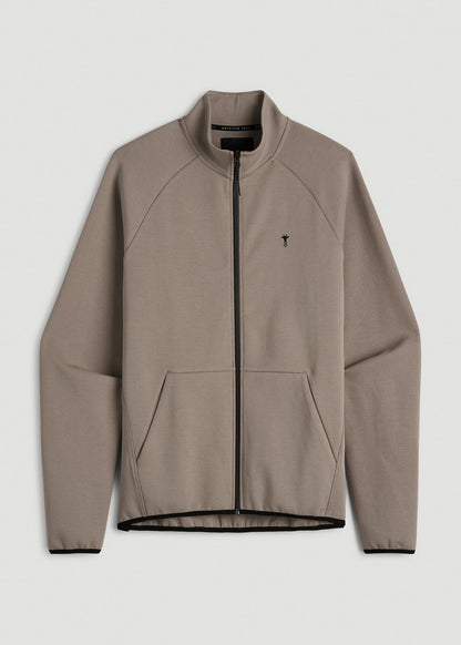 American Tall Men Tech Motion Fleece Full-Zip Jacket for Tall Men in Portobello