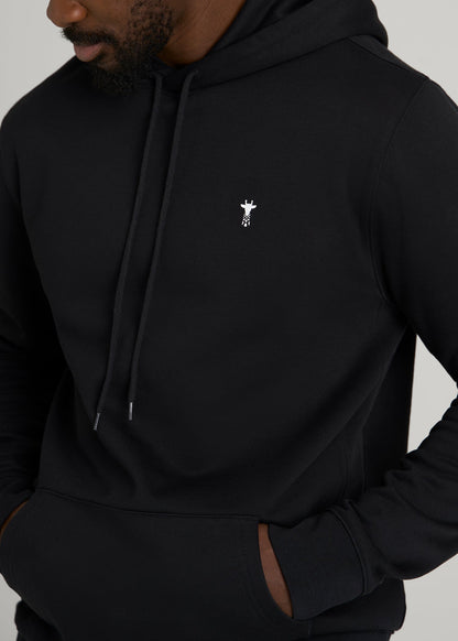 American Tall Men Core Motion Fleece Popover Hoodie for Tall Men in Black