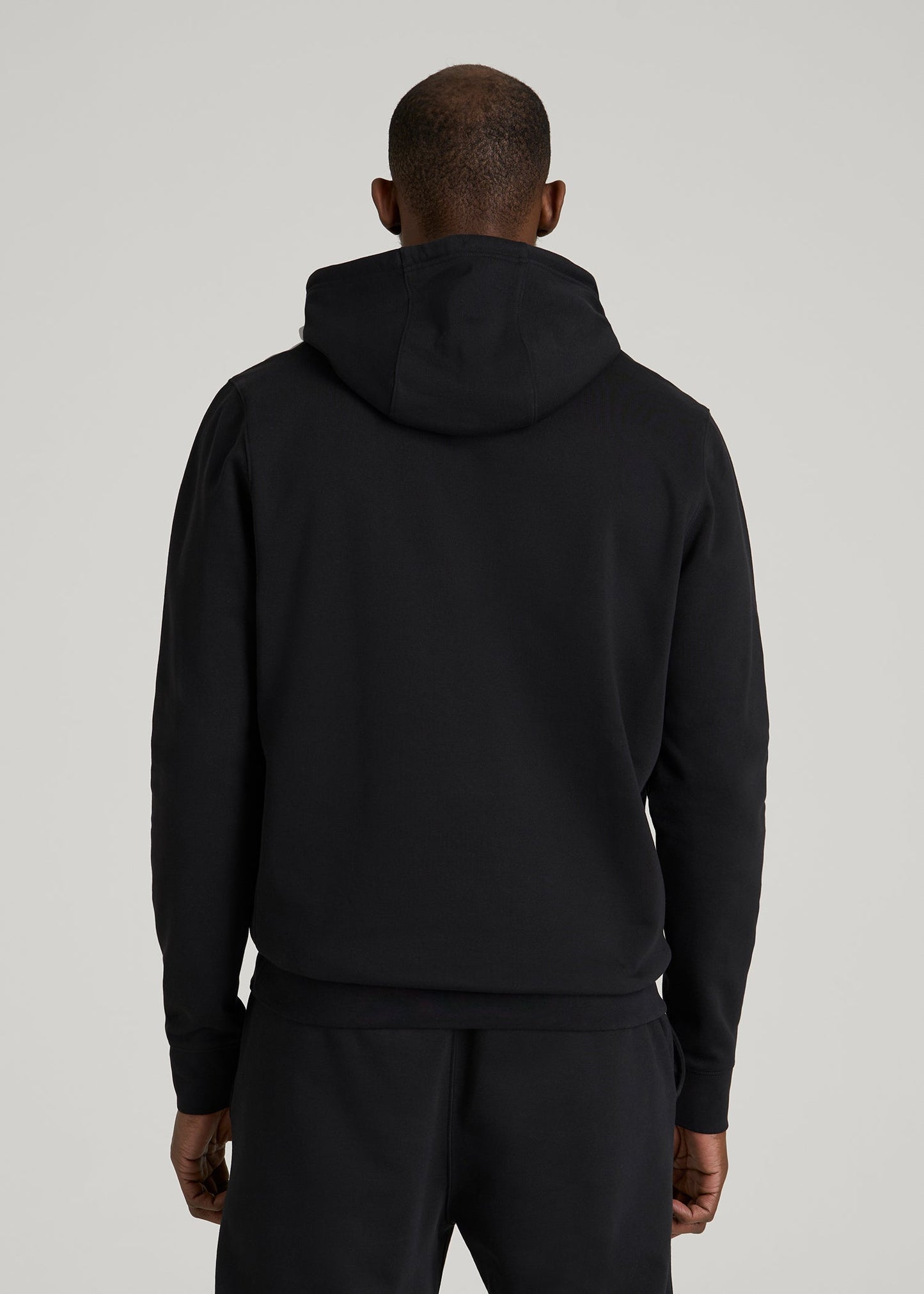 American Tall Men Core Motion Fleece Popover Hoodie for Tall Men in Black