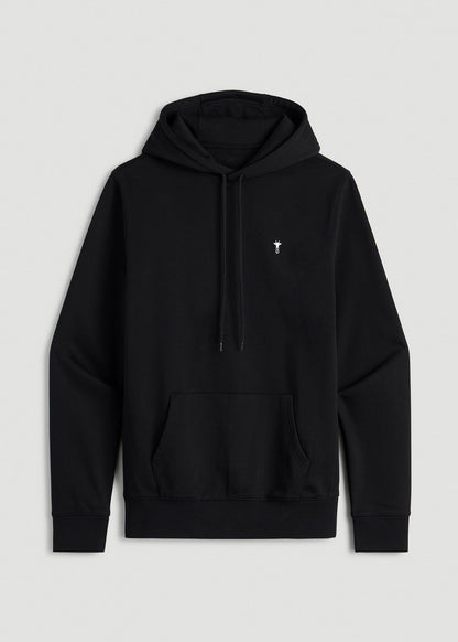 American Tall Men Core Motion Fleece Popover Hoodie for Tall Men in Black